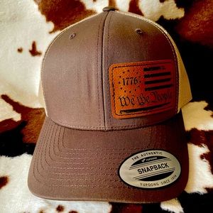 Brown/Tan “We The People” Leather Patch Cap!